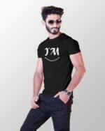 Smile Printed Black T-Shirts for Men - Image 5