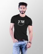 Smile Printed Black T-Shirts for Men - Image 3