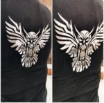 Dragon Silver Graphic Printed Back Printed Cotton Black T-Shirts - Image 3