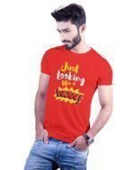 MountCart Store Just Looking Like a Wow Graphic Printed 100% Cotton T-Shirt - Regular Fit, Round Neck, Half Sleeves - Image 7