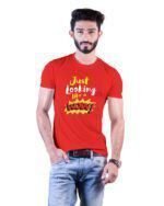 MountCart Store Just Looking Like a Wow Graphic Printed 100% Cotton T-Shirt - Regular Fit, Round Neck, Half Sleeves - Image 5