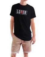 MountCart Store Loser Graphic Printed 100% Cotton T-Shirt - Regular Fit, Round Neck, Half Sleeves