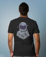 MountCart Store Patch Astronaut Graphics Printed 100% Cotton T-Shirts - Regular Fit, Round Neck, Half Sleeve