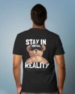 MountCart Store Streetwear Stay in Reality Graphics Printed Regular Bio-wash Cotton T-Shirt - Image 3