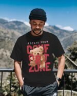 MountCart Store Streetwear Comfort zone Graphics Printed Regular Bio-wash Cotton T-Shirt - Image 2