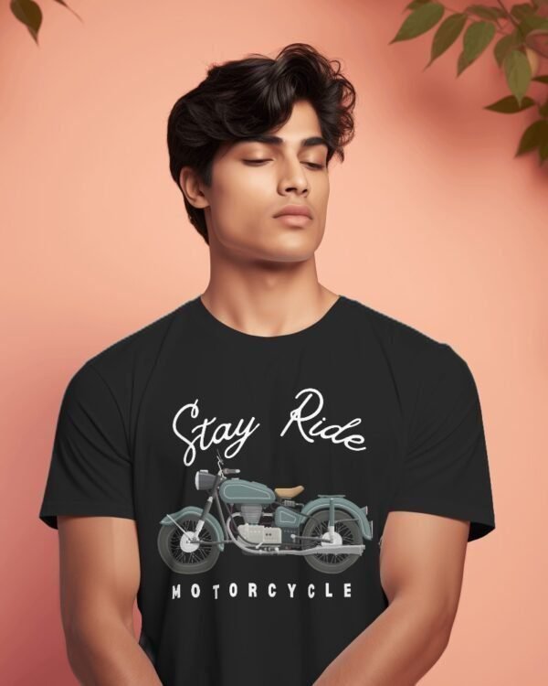 MountCart streetwear stay ride printed regular bio-wash cotton tshirt