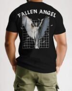 MountCart streetwear fallen angel printed regular bio-wash cotton tshirt