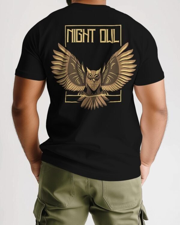 MountCart Streetwear night owl Printed Regular Bio-wash Cotton Tshirt