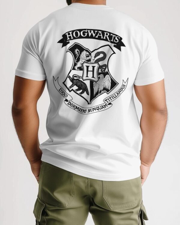 MountCart Store Hogwarts Graphic Printed 100% Cotton T-Shirt - Regular Fit, Round Neck, Half Sleeves
