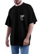 MounCart Store Oversized Black Fit Drop Shoulder Cool and Stylish Latest Graphic Printed Half Sleeve T-Shirt for Men and Women - Image 2