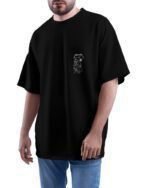 MounCart Store Oversized Black Drop Shoulder Latest Graphic Printed Half Sleeve T-Shirts for Men and Women - Image 2