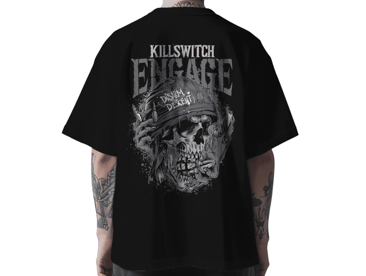 MounCart Store Oversized Black Fit Drop Shoulder Stylish Latest Graphic Printed Half Sleeve T-Shirt for Men and Women - Image 1