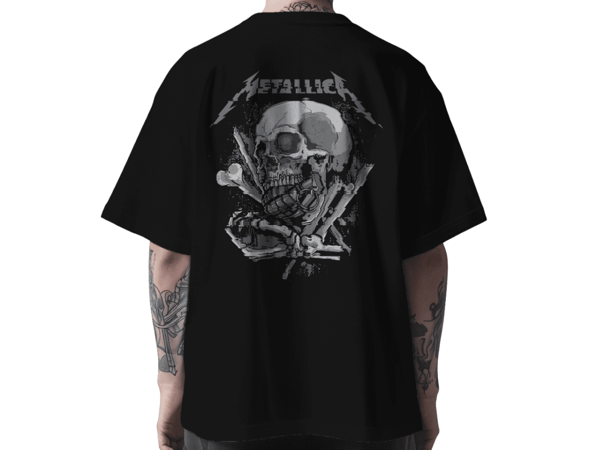 MounCart Store Oversized Black Drop Shoulder Cool and Stylish Latest Graphic Printed Design Half Sleeve T-Shirt for Men and Women - Image 1