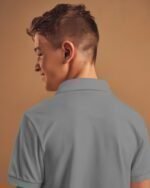 Grey polo cotton t-shirts - Image 3